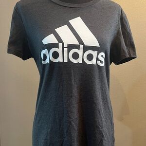 Adidas Charcoal Tee with White Logo